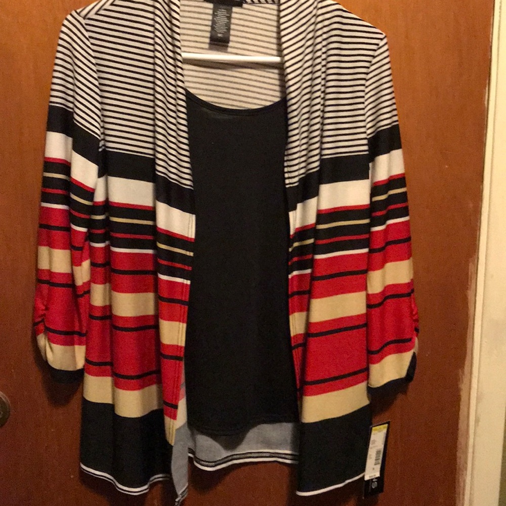 Long sleeved jacket with attached tank top